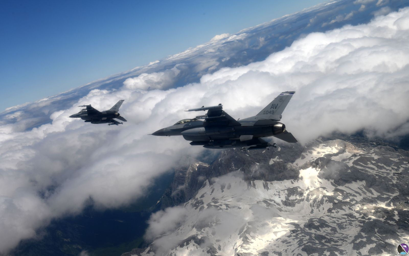 F-16 Fighting Falcons Fly over Slovenia